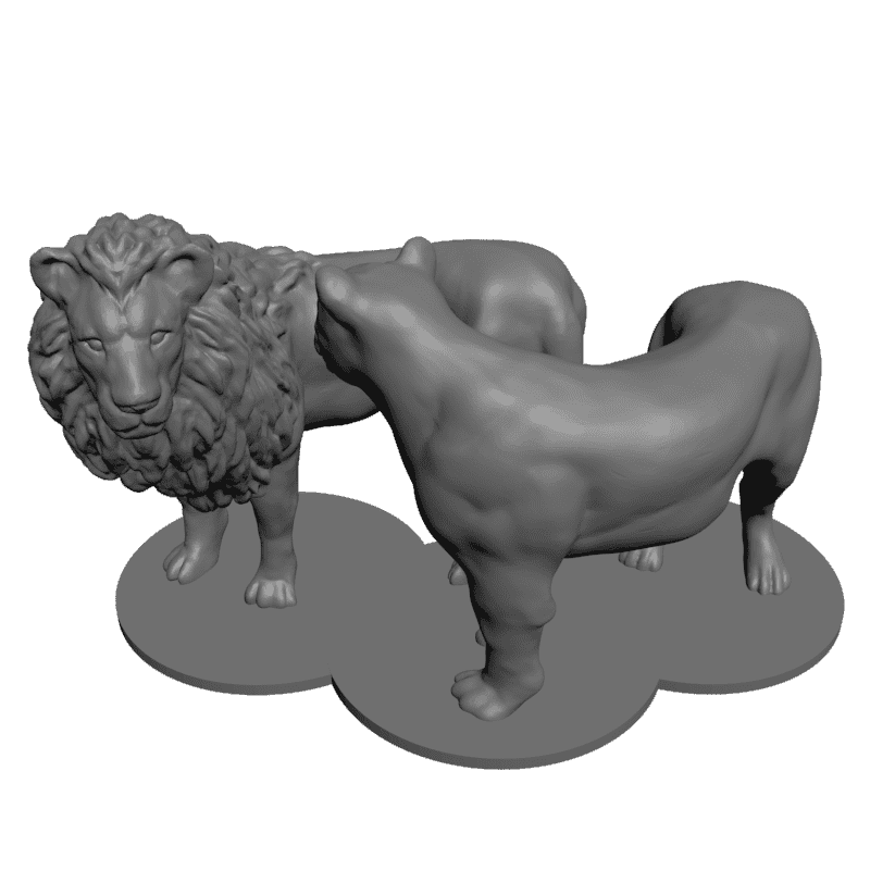 картинка Лев и львица F1-173 3D-STL.COM