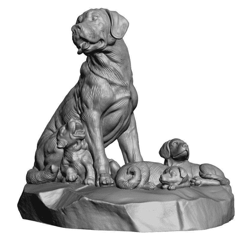 картинка Собака и щенок F1-183 3D-STL.COM