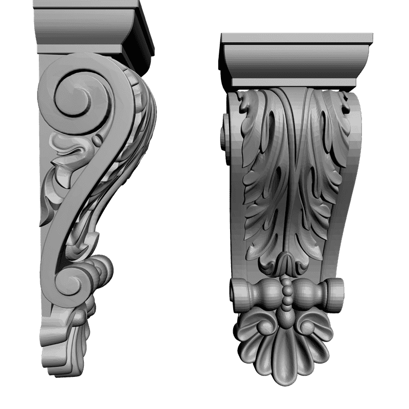 картинка Кронштейн резной D9-084 3D-STL.COM