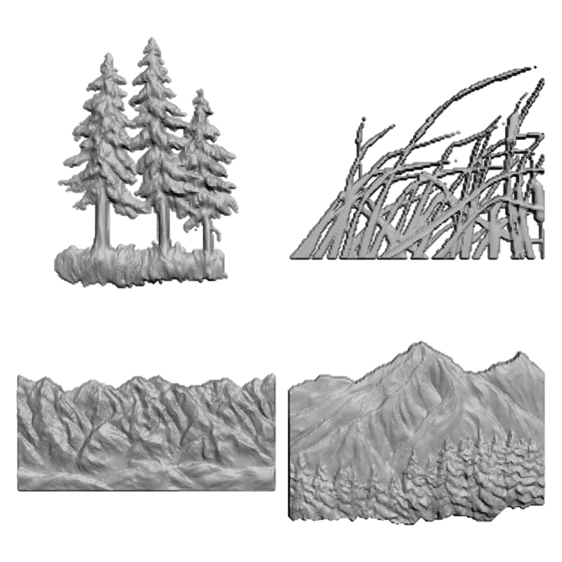 картинка Дерево. Набор №4 F4-014 3D-STL.COM