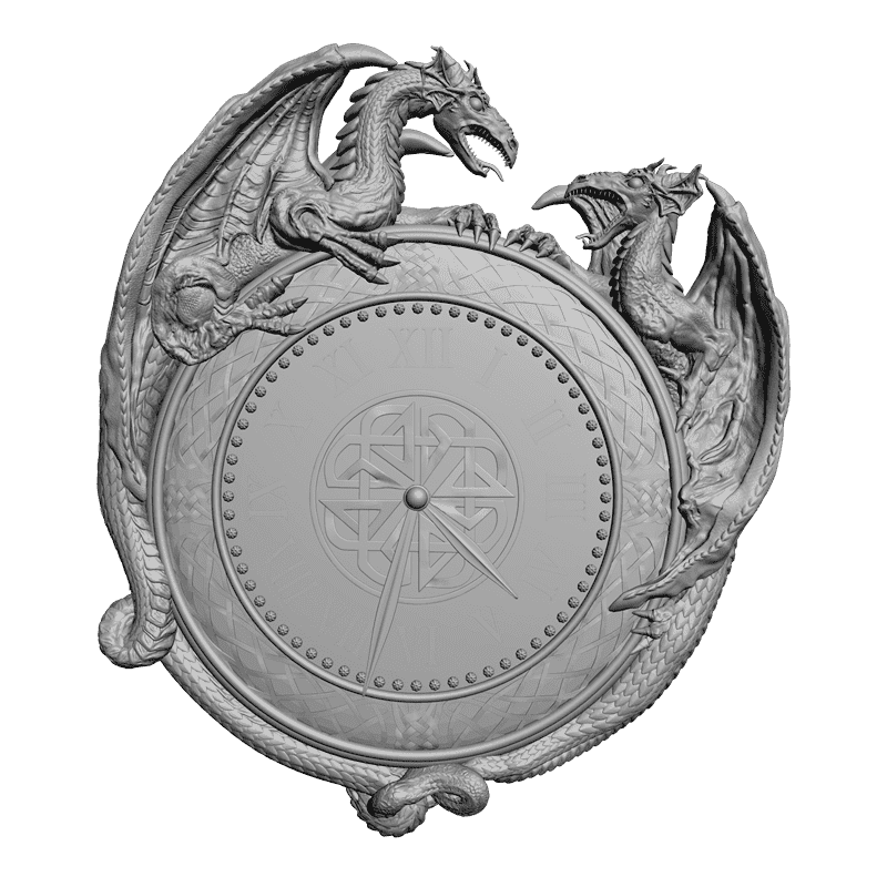 картинка Часы с драконами P3-020 3D-STL.COM