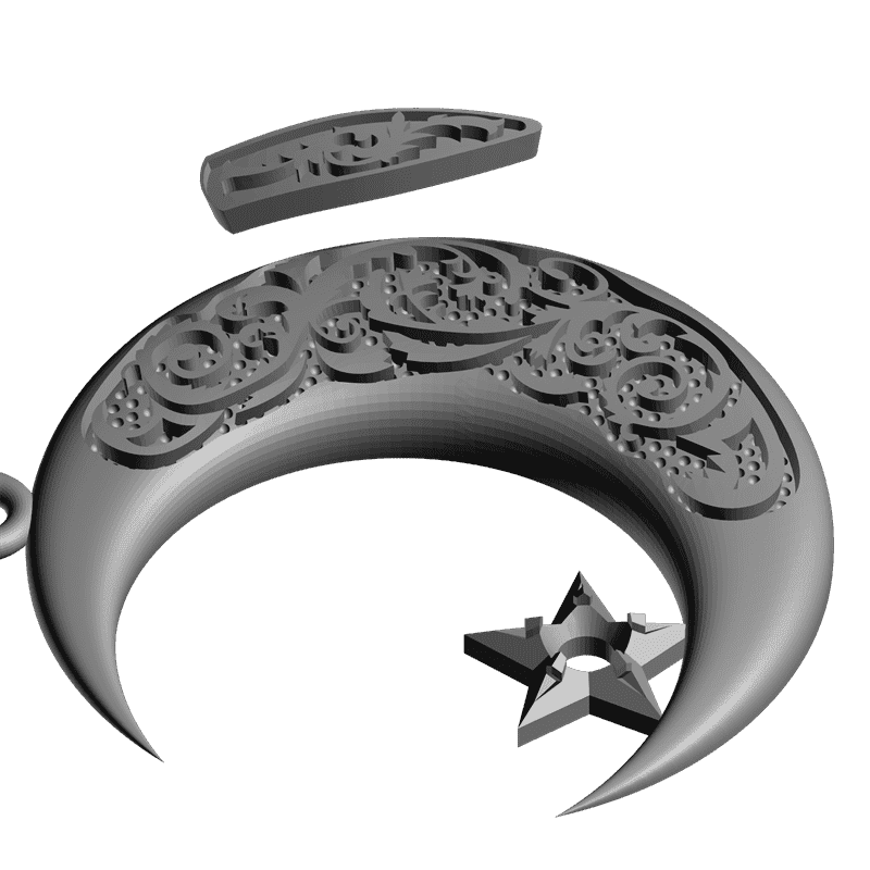 картинка Месяц со звездой RY5-011 3D-STL.COM