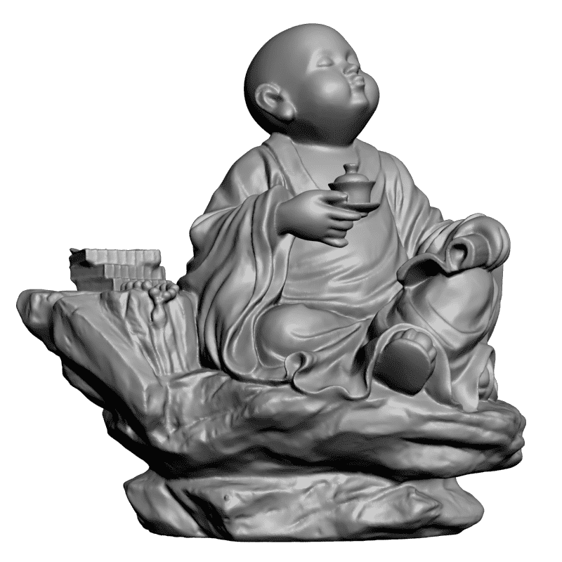 картинка Маленький Монах пьёт чай L3-220 3D-STL.COM