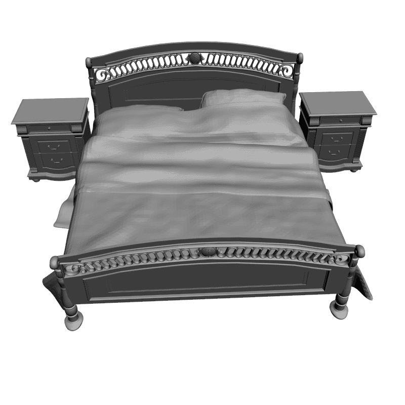 картинка Кровать с тумбочками M4-104 3D-STL.COM