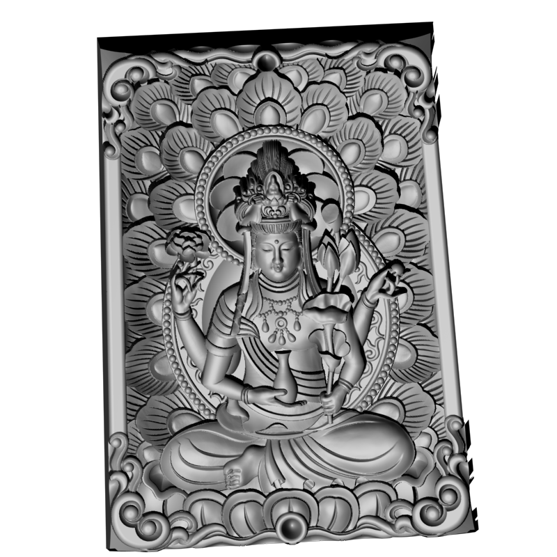 картинка Гуаньинь павлин V9-103 3D-STL.COM