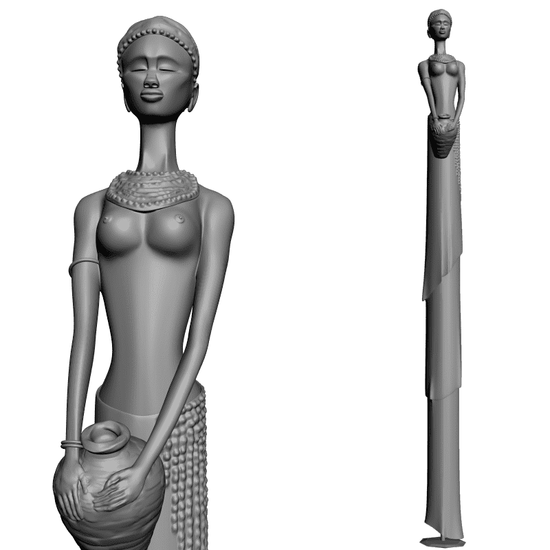 картинка Африканская девушка L3-102 3D-STL.COM