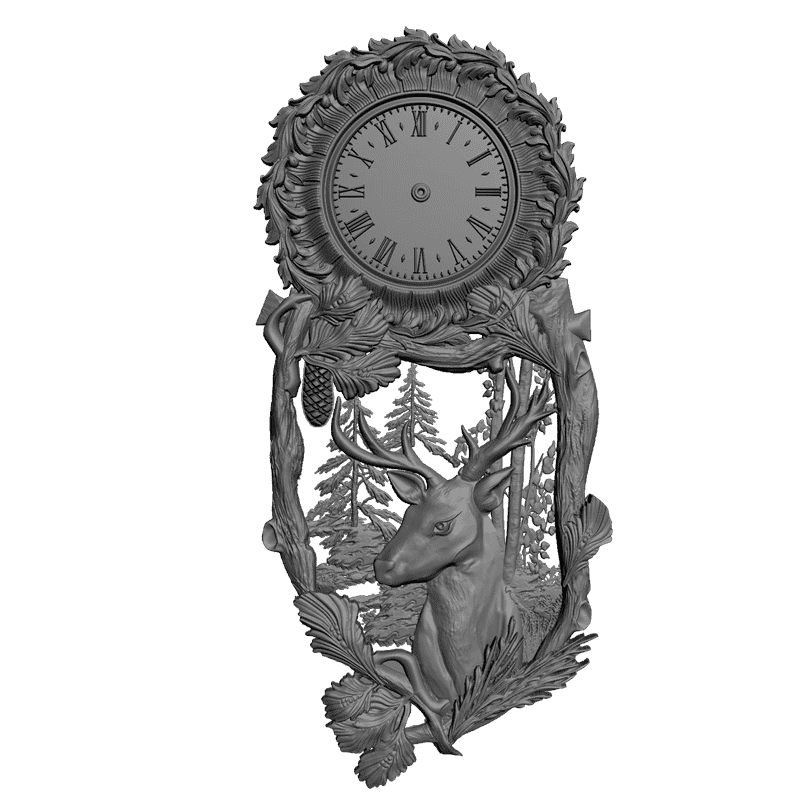 картинка Часы с оленем P3-033 3D-STL.COM