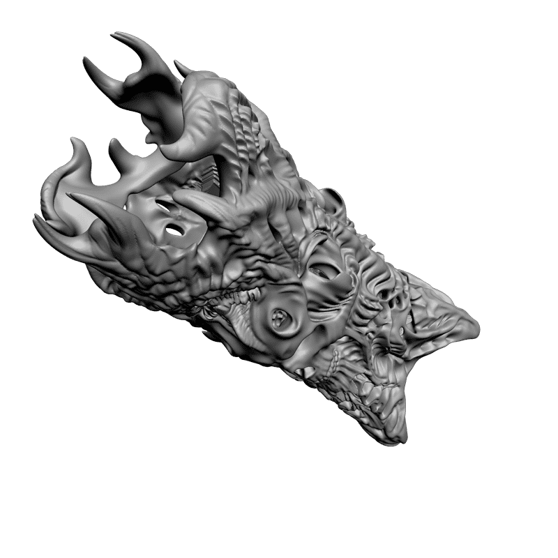 картинка Тотемный столб с черепом crucible P4-140 3D-STL.COM