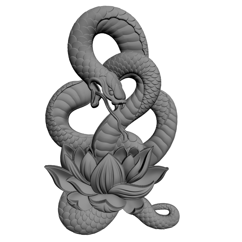 картинка Змеиный Лотос D12-649 3D-STL.COM