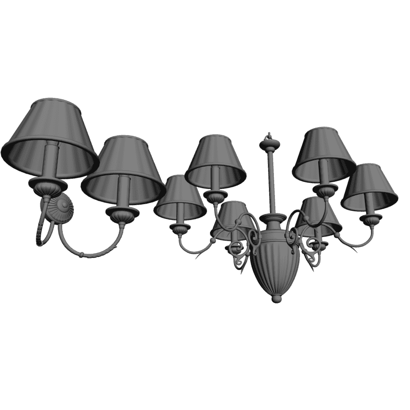 картинка Люстра + бра H6-072 3D-STL.COM