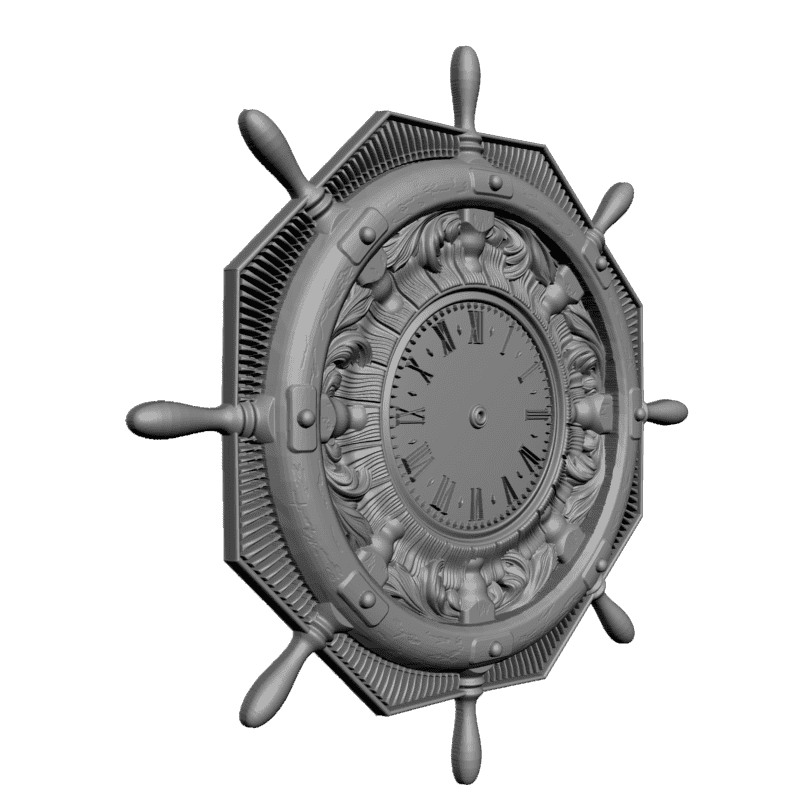 картинка Часы - штурвал P3-092 3D-STL.COM
