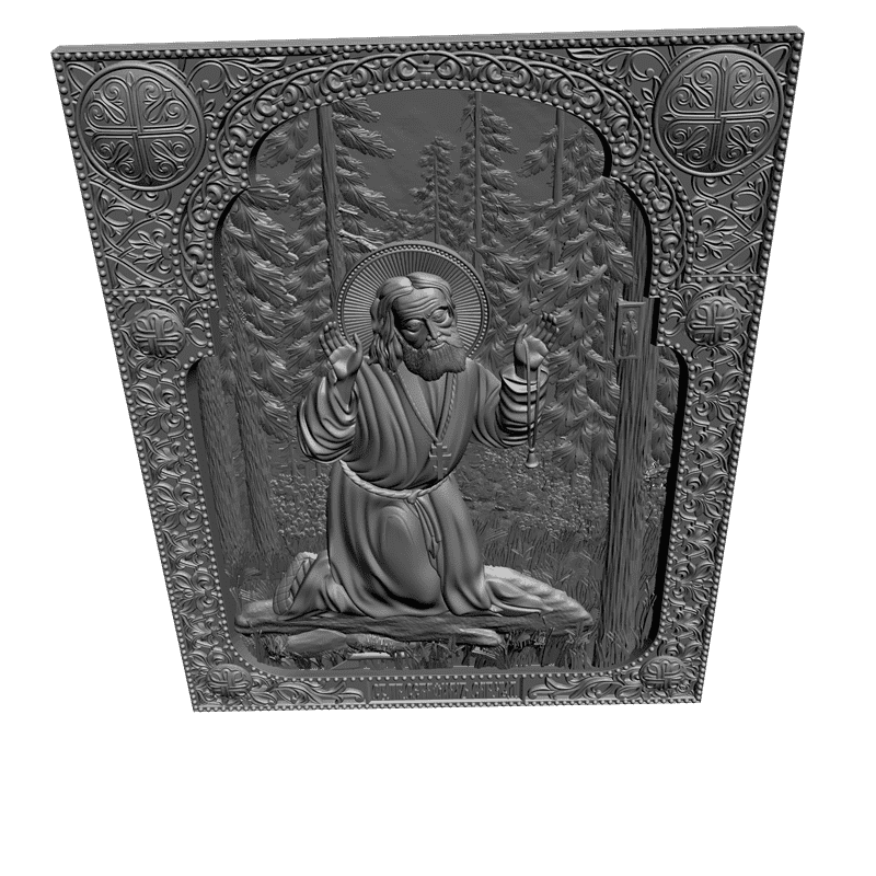 картинка Святой Серафим Саровский V3-140 3D-STL.COM