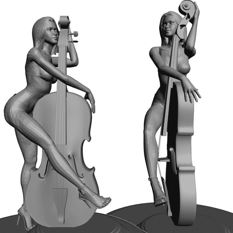 картинка Девушка со скрипкой L3-112 3D-STL.COM