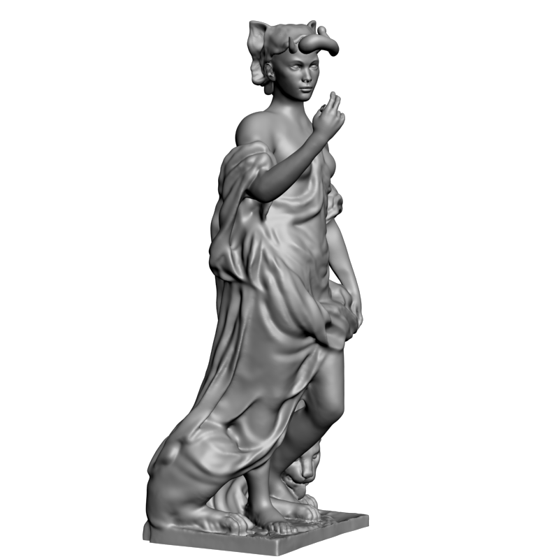 картинка Девушка со Львом L3-162 3D-STL.COM