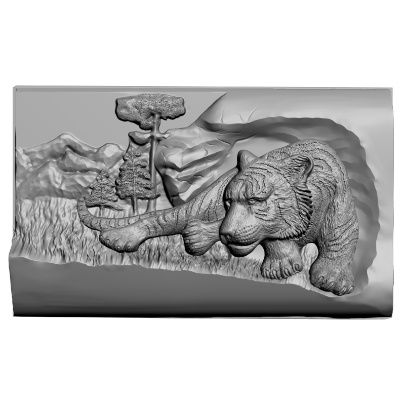 картинка Тигр D12-589 3D-STL.COM