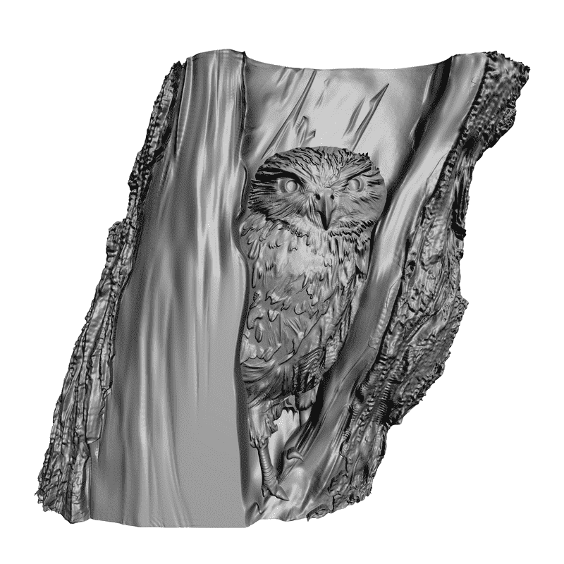 картинка Сова в дупле F3-002 3D-STL.COM