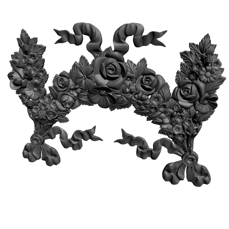 картинка Цветы с лентой D10-120 3D-STL.COM