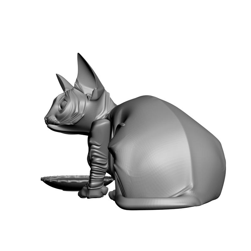 картинка Кошка с блюдцем F1-242 3D-STL.COM