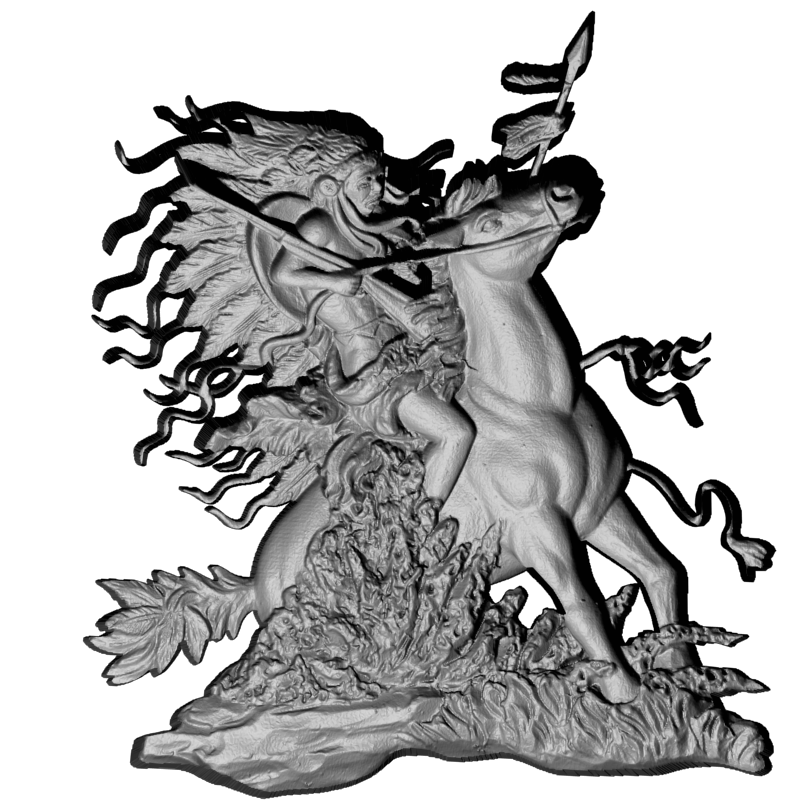 картинка Индеец на коне L1-125 3D-STL.COM
