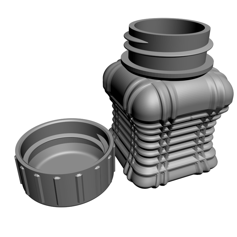 картинка Бутылка и Завинчивающаяся крышка H5-142 3D-STL.COM