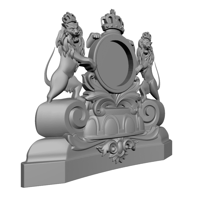 картинка Часы настольные со львами P3-058 3D-STL.COM