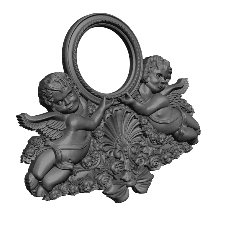картинка Часы с ангелочками P3-095 3D-STL.COM