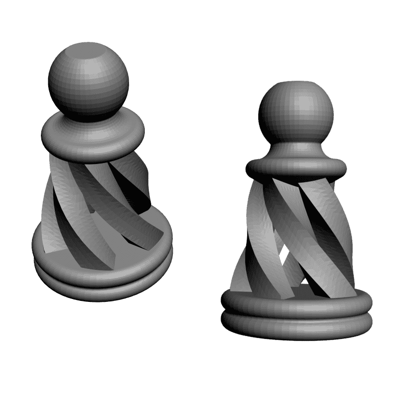 картинка Набор шахмат. Спиральные PI3-089 3D-STL.COM