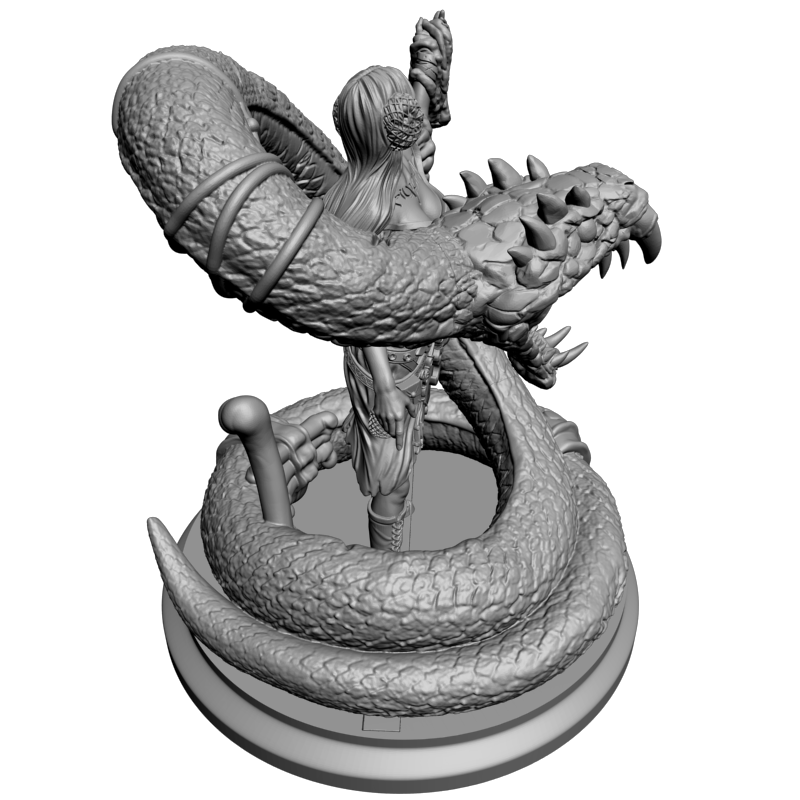 картинка Девушка и змея L3-312 3D-STL.COM