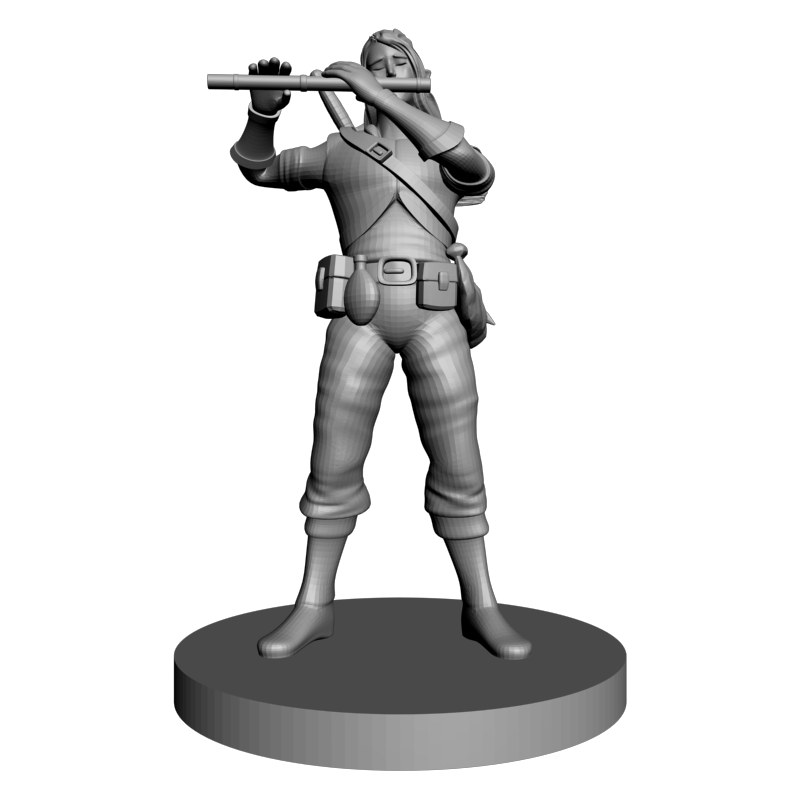 картинка Эльфийский Бард-Флейтист L3-428 3D-STL.COM