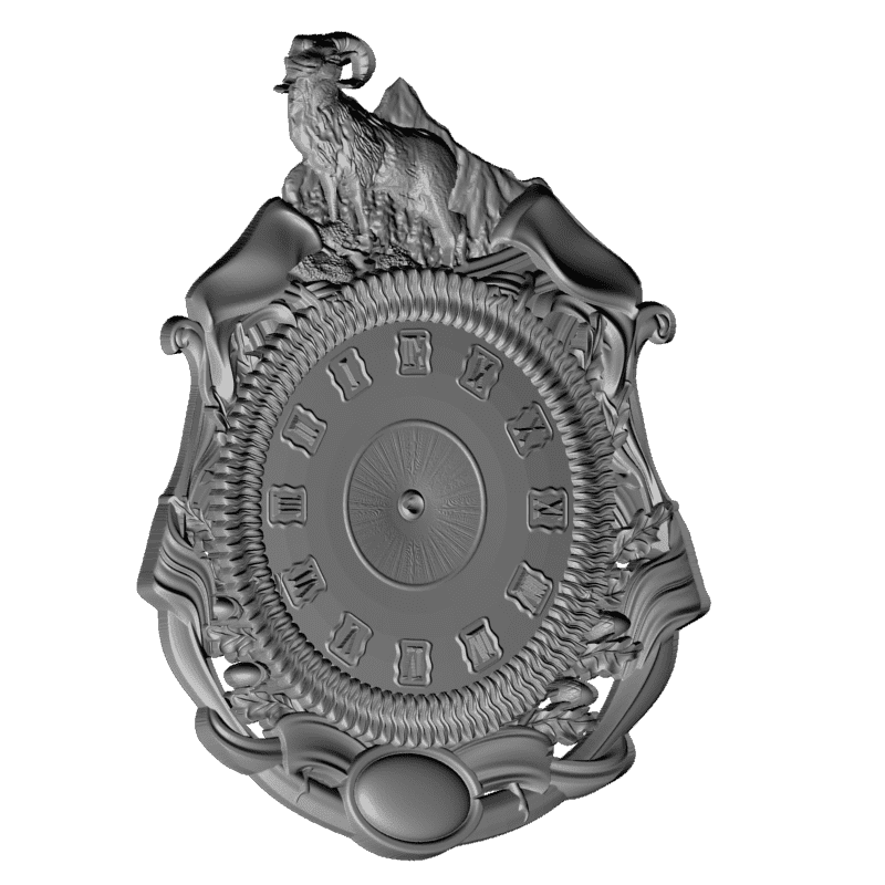 картинка Часы с горным бараном P3-143 3D-STL.COM