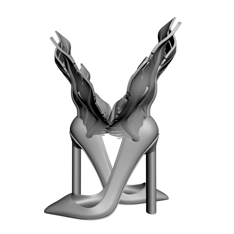 картинка Женские туфли из перьев P4-544 3D-STL.COM