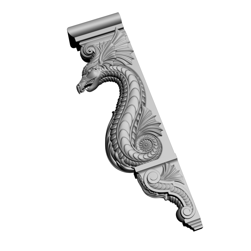 картинка Кронштейн резной D9-177 3D-STL.COM