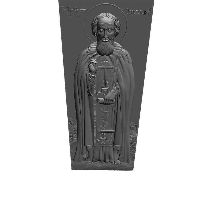 картинка Святой Преподобный Сергий Радонежский V3-096 3D-STL.COM