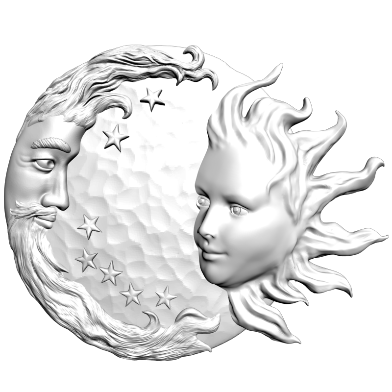 картинка Встретились солнце и месяц P4-390 3D-STL.COM