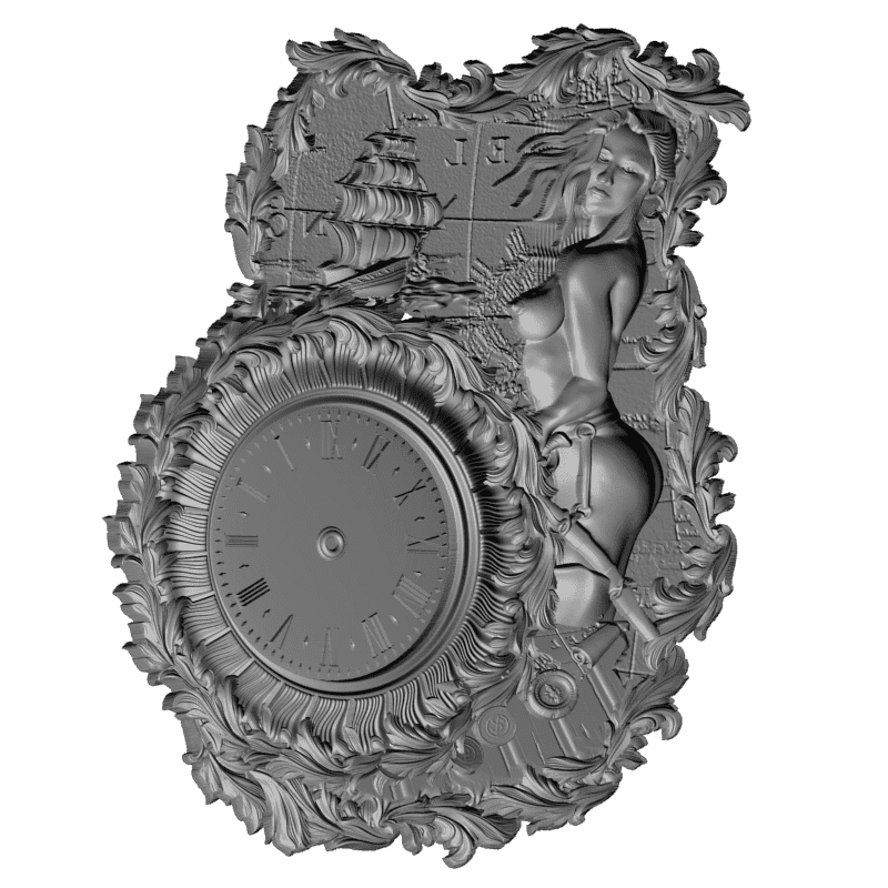 картинка Пиратские часы P3-131 3D-STL.COM