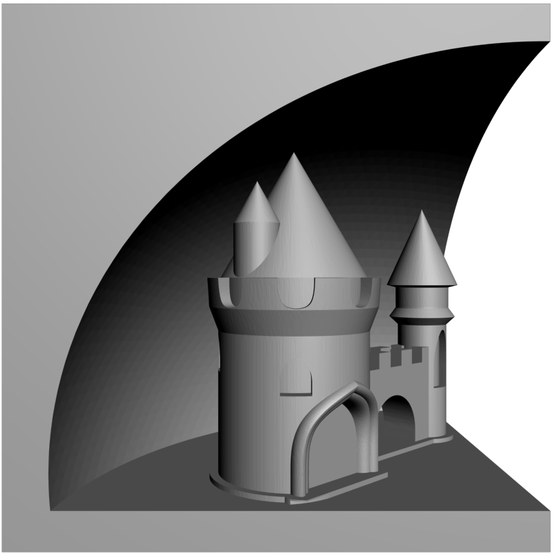 картинка Замок в колибровочном кубе P4-438 3D-STL.COM