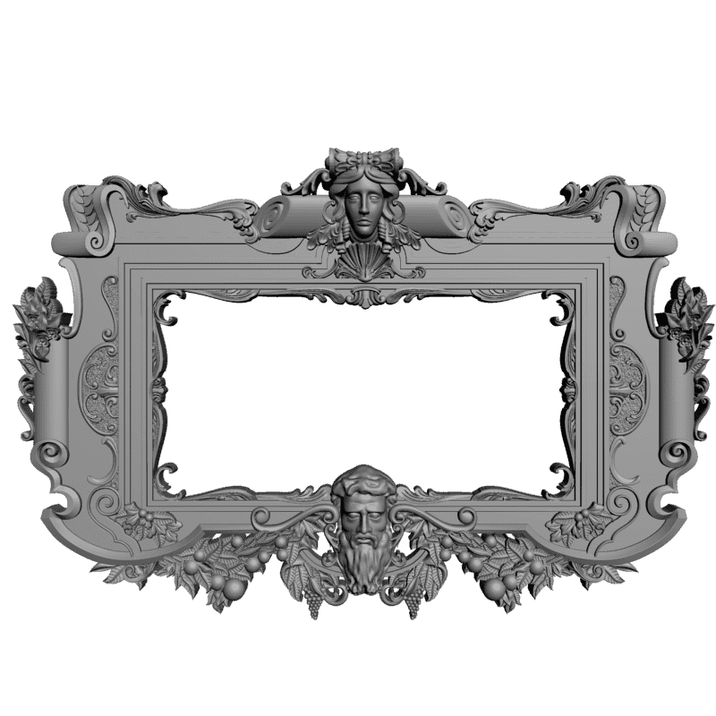 картинка Рамка с барельефами D14-336 3D-STL.COM