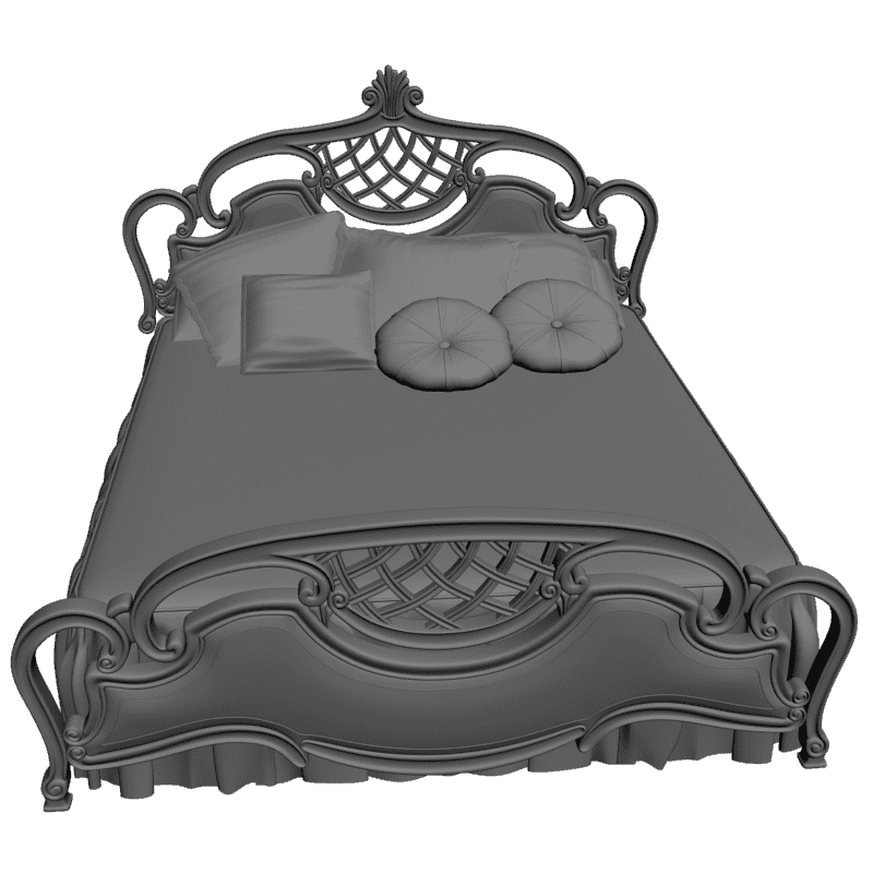 картинка Кровать резная M4-117 3D-STL.COM