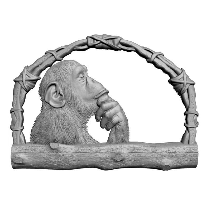 картинка Ключница с обезьяной P4-576 3D-STL.COM