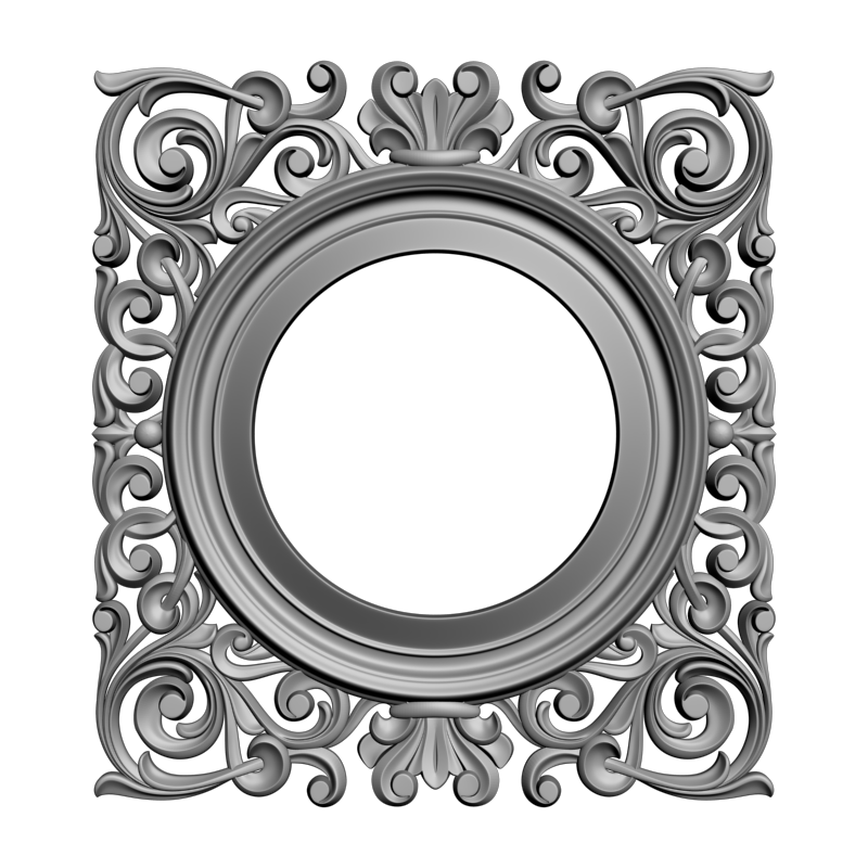 картинка Рама резная круглая D14-439 3D-STL.COM
