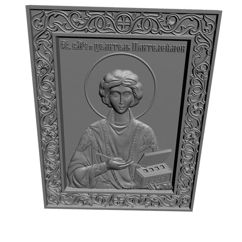 картинка Святой Влм. и целитель Пантелеймон V3-044 3D-STL.COM