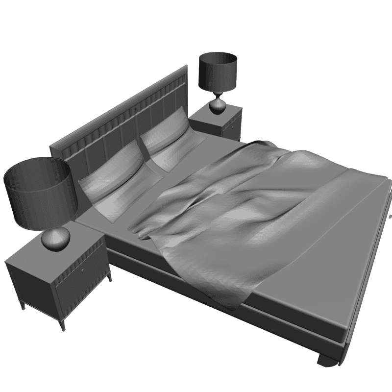 картинка Кровать с тумбочками M4-169 3D-STL.COM