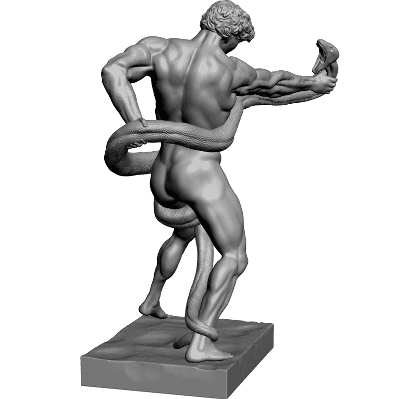 картинка Борьба со змеёй L3-264 3D-STL.COM
