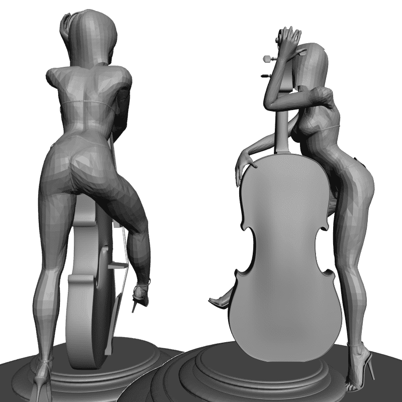 картинка Девушка со скрипкой L3-112 3D-STL.COM