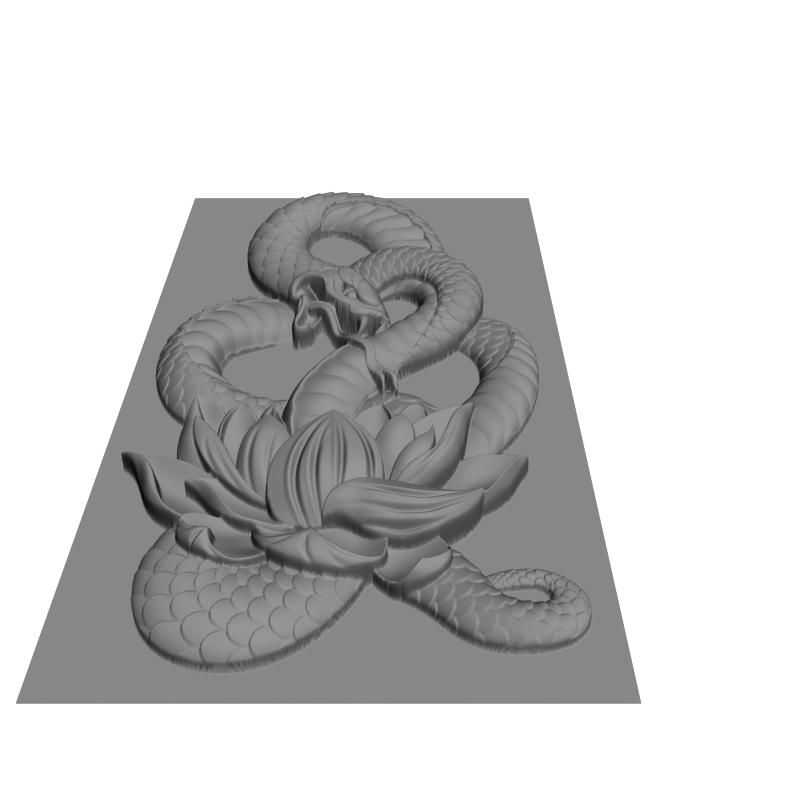 картинка Змеиный Лотос с фоном D12-643 3D-STL.COM