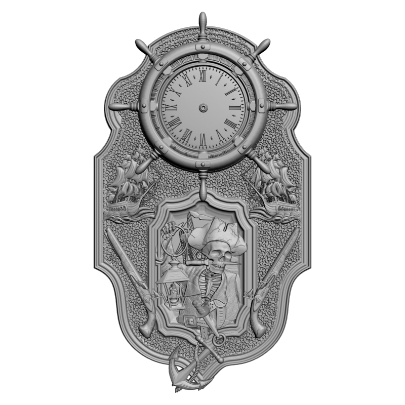 картинка Пиратские часы P3-159 3D-STL.COM
