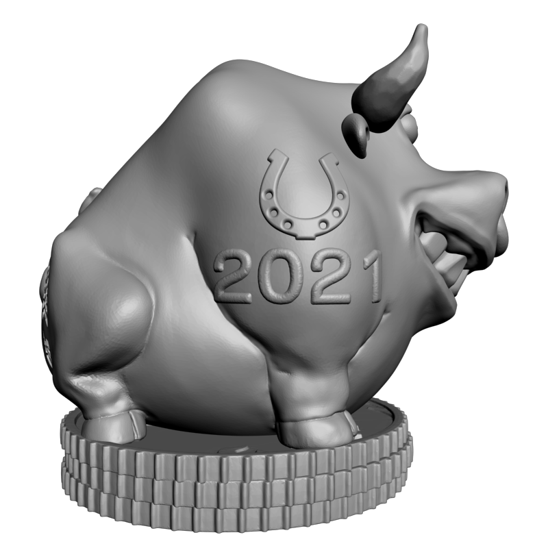 картинка 2021 Год быка RP4-035 3D-STL.COM