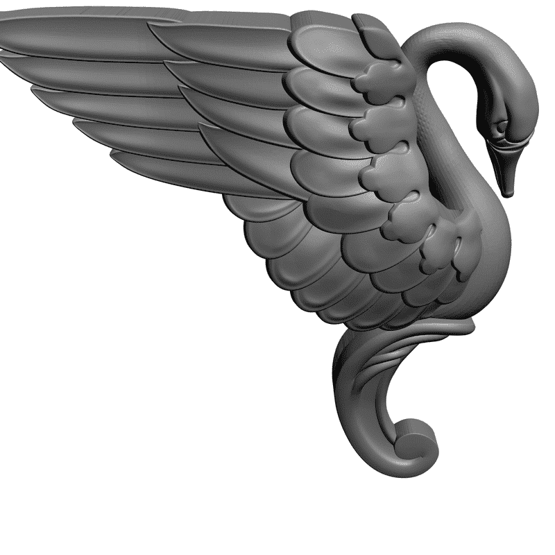 картинка Угловой элемент Лебедь D19-002 3D-STL.COM
