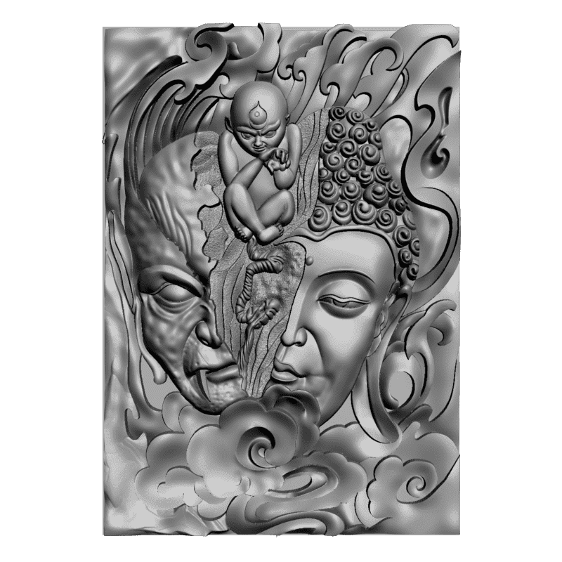 картинка Будда и Демон V9-092 3D-STL.COM