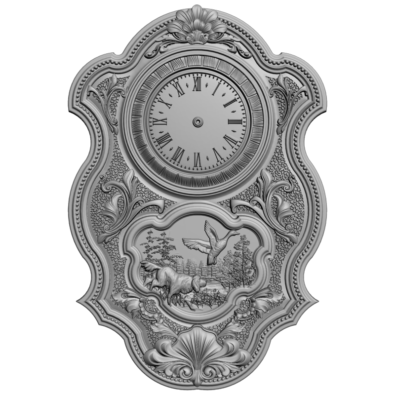 картинка Часы охотника настенные P3-178 3D-STL.COM